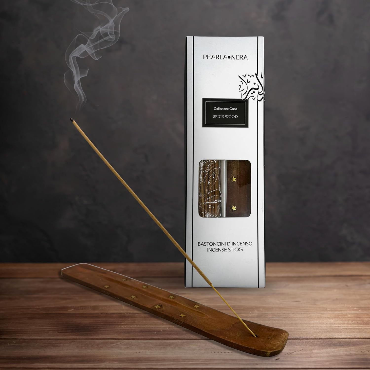 Spice Wood Incense Sticks- Pack of 40 with Wooden holder